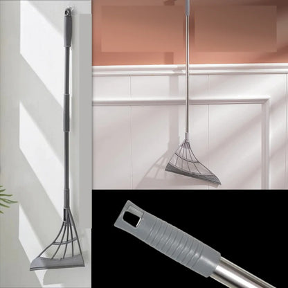 Telescopic Rubber Bristle Sweeper and Integrated Squeegee Edge
