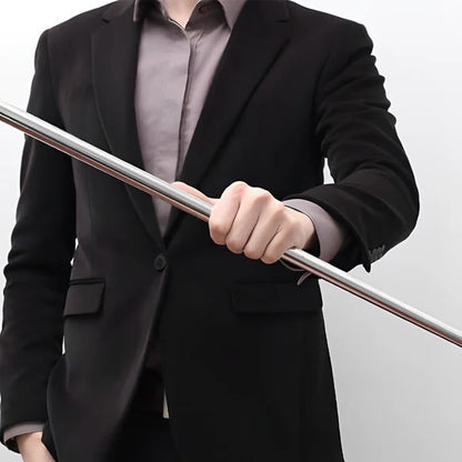 Portable Magic Staff, Telescopic Metal Cane for Stage Performance and Illusions, Silver