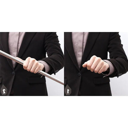 Portable Magic Staff, Telescopic Metal Cane for Stage Performance and Illusions, Silver