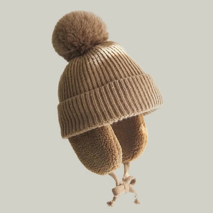 The Warm Kids Knit Beanie Winter Hat with Earflaps