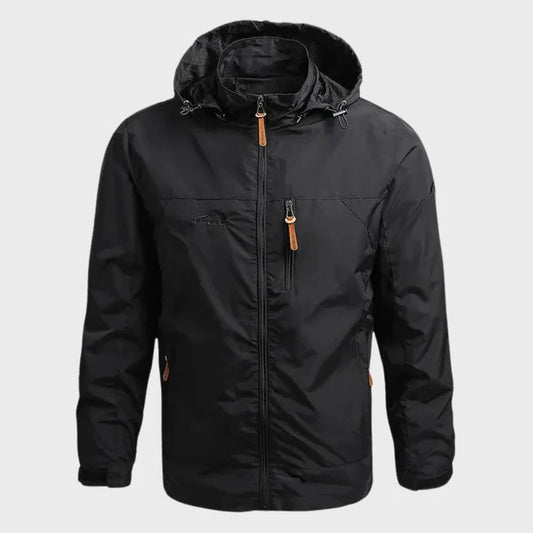 Weatherproof Masculine Outerwear with Moisture Resistant Fabric and Windproof Protection