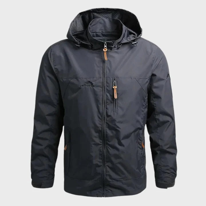 Weatherproof Masculine Outerwear with Moisture Resistant Fabric and Windproof Protection