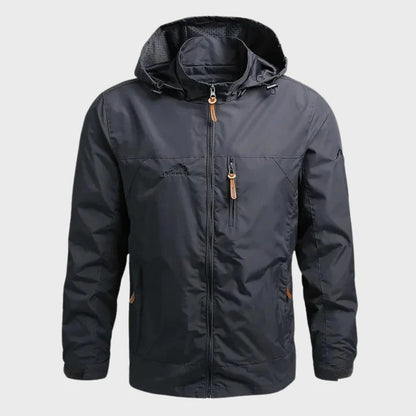 Weatherproof Masculine Outerwear with Moisture Resistant Fabric and Windproof Protection
