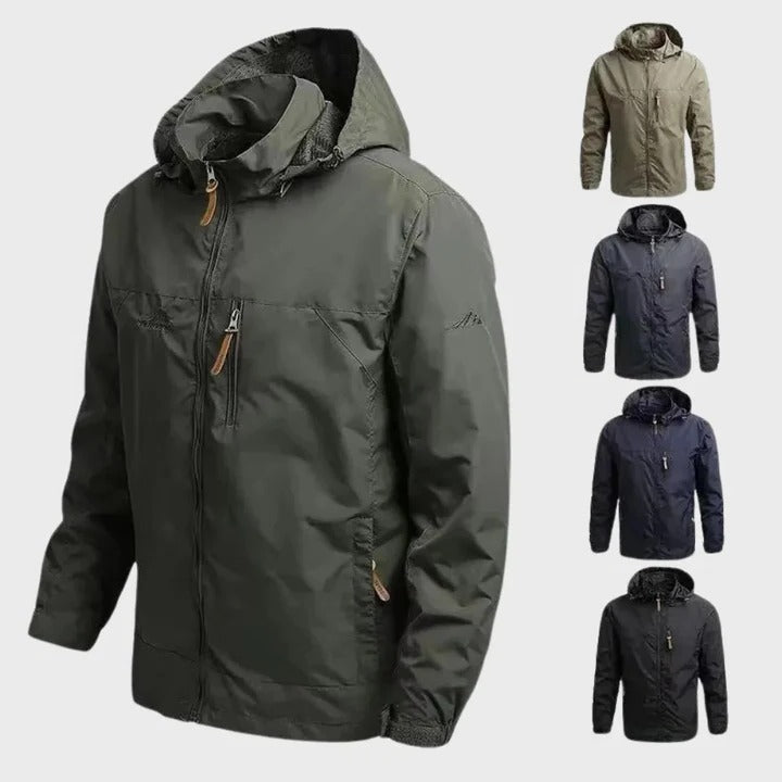 Weatherproof Masculine Outerwear with Moisture Resistant Fabric and Windproof Protection