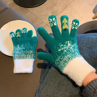 Warmth Interior Festive Fleece Lined Knit Gloves
