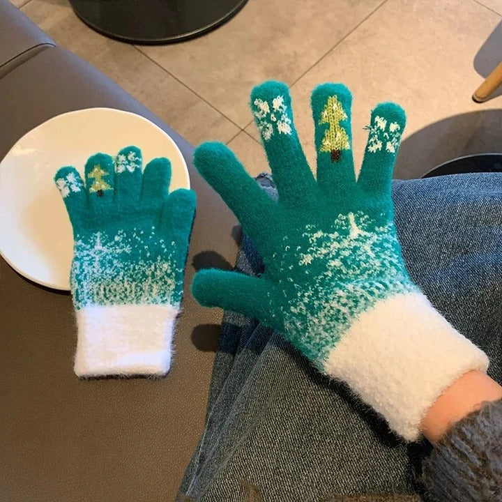 Warmth Interior Festive Fleece Lined Knit Gloves