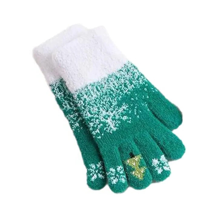 Warmth Interior Festive Fleece Lined Knit Gloves