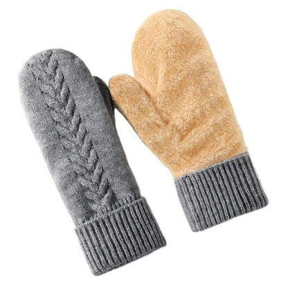 Dual Thermal Barrier Double Layer Fleece Lined Winter Mittens
