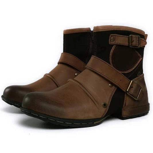 Masculine Heritage Buckle-Fastened Footwear and Men's Vintage Style Buckled Ankle Boots