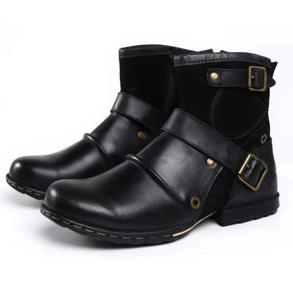 Masculine Heritage Buckle-Fastened Footwear and Mens Vintage Style Buckled Ankle Boots