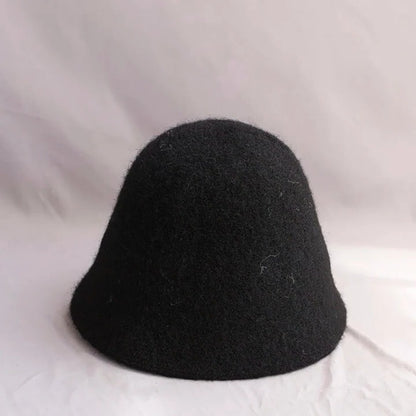 Female Cold-Season Fleece Cloche and Womens Winter Wool Bucket Hat