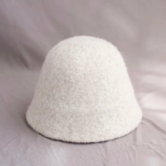 Female Cold-Season Fleece Cloche and Women's Winter Wool Bucket Hat