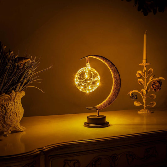 Realistic Moon Orb, Precision Detailed Celestial Lamp