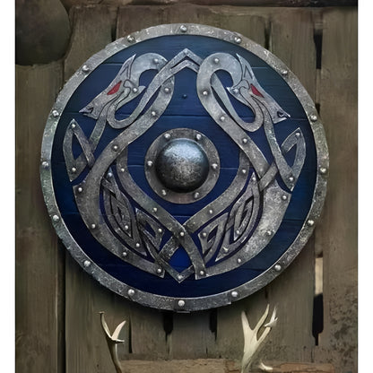 Round Wooden Decorative Shield with Multiple Design Options