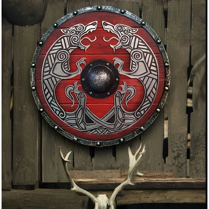 Round Wooden Decorative Shield with Multiple Design Options