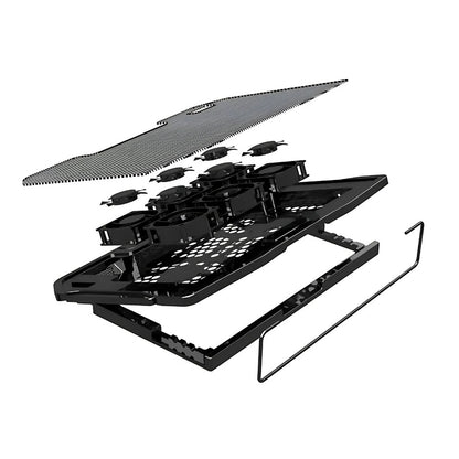 6 Fan Mesh Laptop Cooling Stand with Speed Control and USB Hub