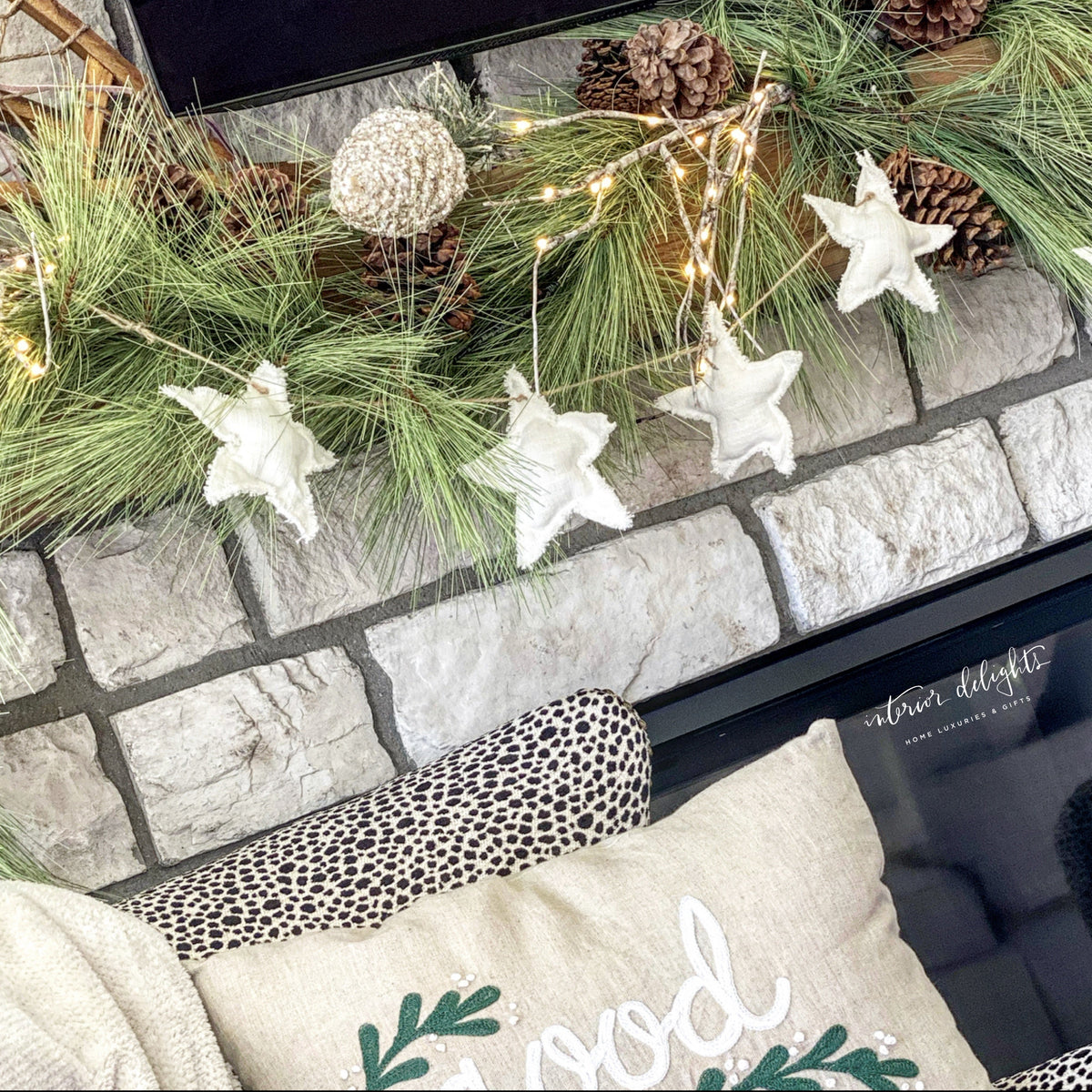 Pine Garland with Brown Pinecones and Cascading Needles 6 Feet