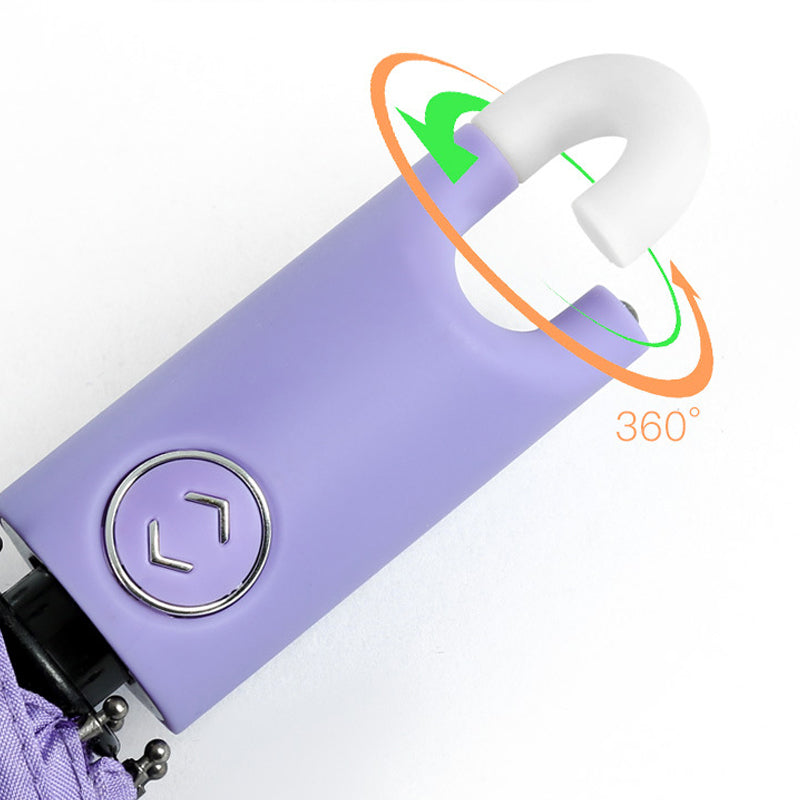 Auto Open Rain Umbrella with 360 Rotating Hook Handle and Water Repellent Canopy for Commutes