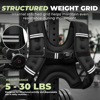 Adjustable Multi Pocket Weight Training Vest with Detachable Storage Pouch for Outdoor Fitness