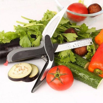 Hinged 2 in 1 Food Chopper in 304 Stainless Steel and ABS with Locking Hinge and Silicone Grips