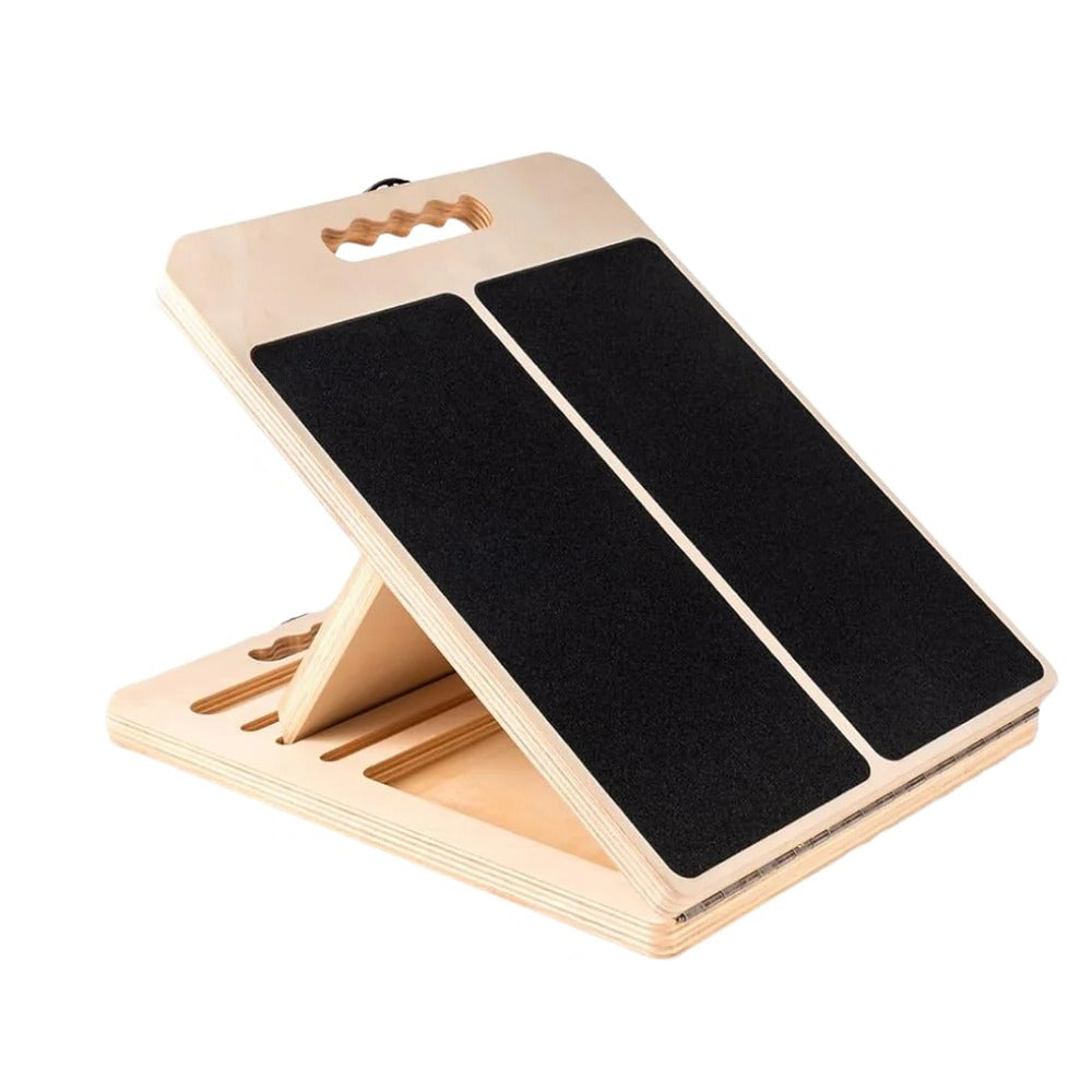 Multi Angle Wooden Slant Board with Adjustable Incline Levels for Stre ...
