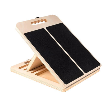 Multi Angle Wooden Slant Board with Adjustable Incline Levels for Stretching and Rehabilitation
