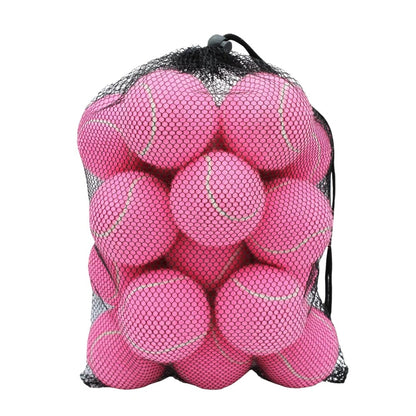 Standard Size Practice Tennis Balls, Set of 20 with Mesh Storage Bag