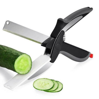 Hinged 2 in 1 Food Chopper in 304 Stainless Steel and ABS with Locking Hinge and Silicone Grips