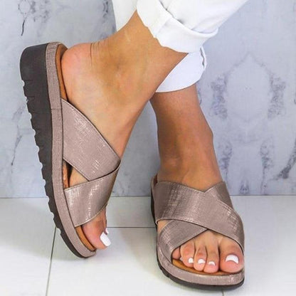 Women's Peep-Toe Wedge Sandals with Layered Platform and Ankle Strap