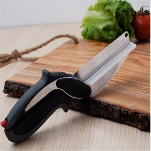 Hinged 2 in 1 Food Chopper in 304 Stainless Steel and ABS with Locking Hinge and Silicone Grips