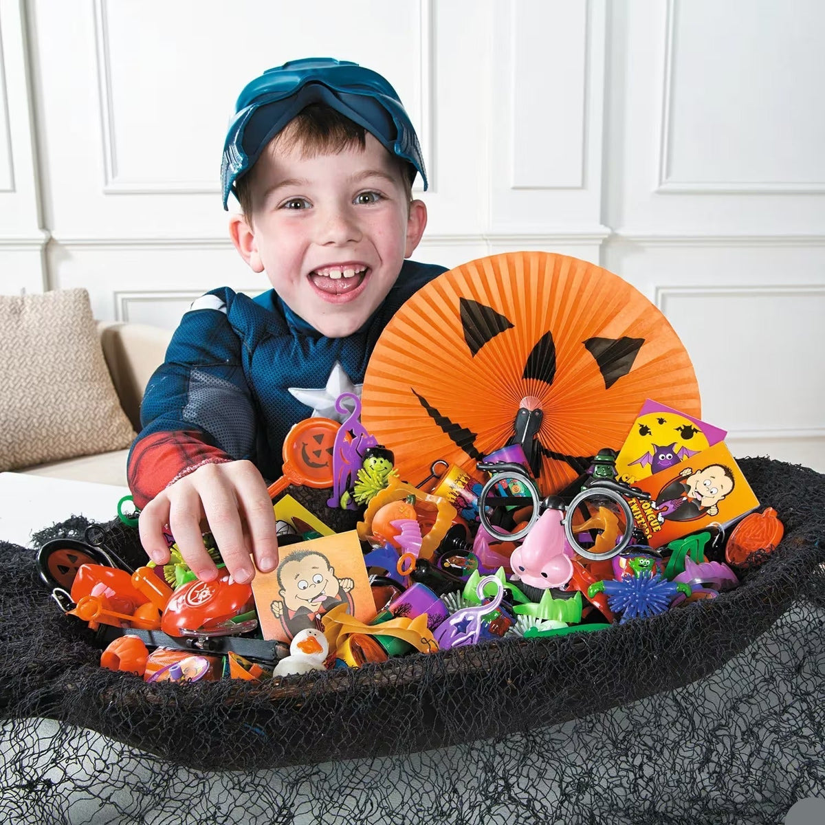 Bulk Halloween Toy and Novelty Mix with 240 Pieces for Goody Bags and Classroom Rewards