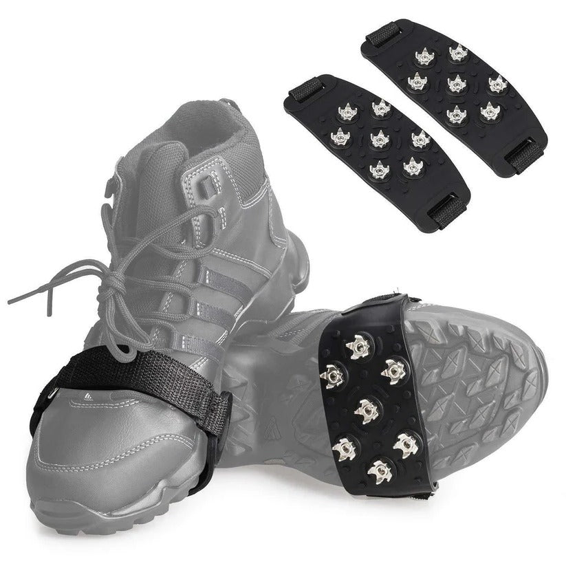 Shoe Ice Cleats with Seven Steel Spikes and Adjustable Nylon Straps