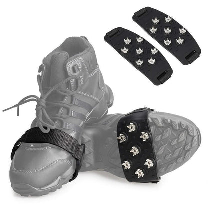 Shoe Ice Cleats with Seven Steel Spikes and Adjustable Nylon Straps