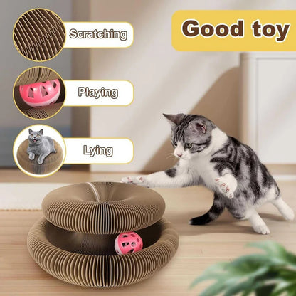 Interactive Cat Scratching Board with Ball, 2 Pack Recyclable Pad Set