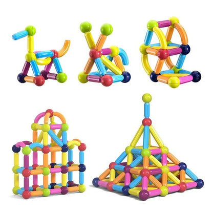 Magnetic Building Blocks Set with Geometric Shapes and Intellectual Development