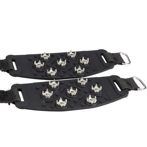 Shoe Ice Cleats with Seven Steel Spikes and Adjustable Nylon Straps