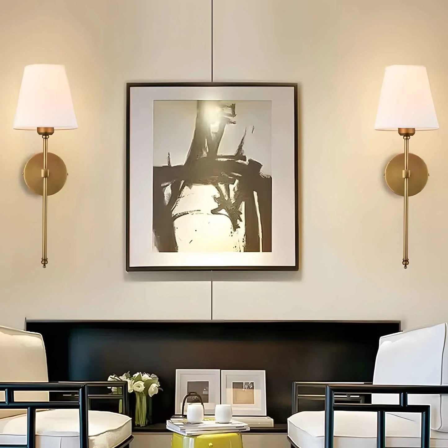 Wireless Wall Mounted Light Fixtures, Set of 2 with Battery Operation