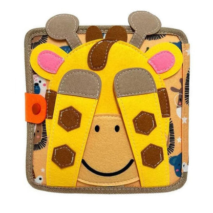 Soft Quiet Sensory Activity Book for Toddlers with Giraffe Story and Hands On Page Tasks