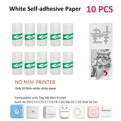 Portable Inkless Thermal Sticker Printer, Bluetooth Photo and Memo Printer