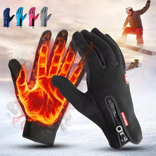Touchscreen Winter Gloves with Textured Palm Grip and Adjustable Wrist Strap for Cold Weather