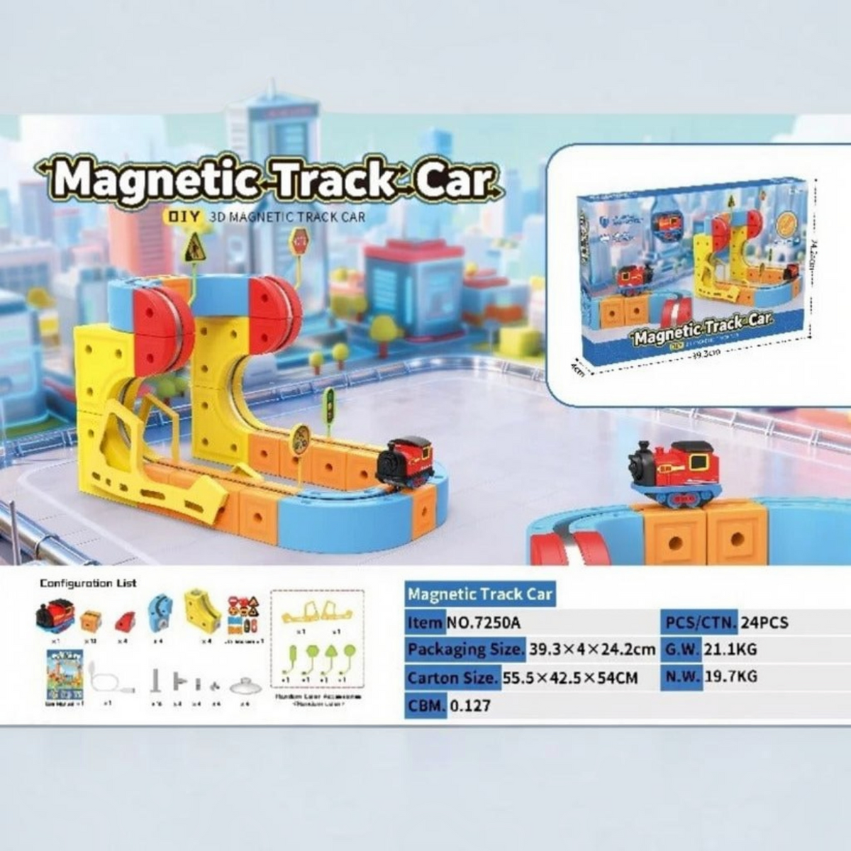 Magnetic Anti-Gravity Electric Railway Building Kit for Kids STEM Learning