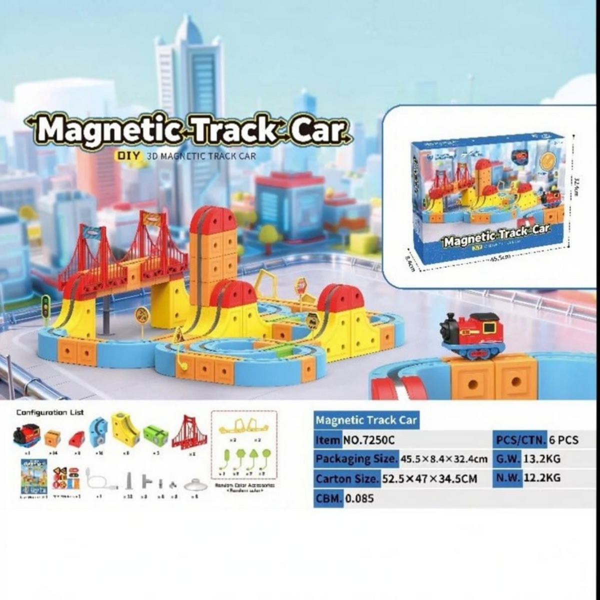 Magnetic Anti-Gravity Electric Railway Building Kit for Kids STEM Learning
