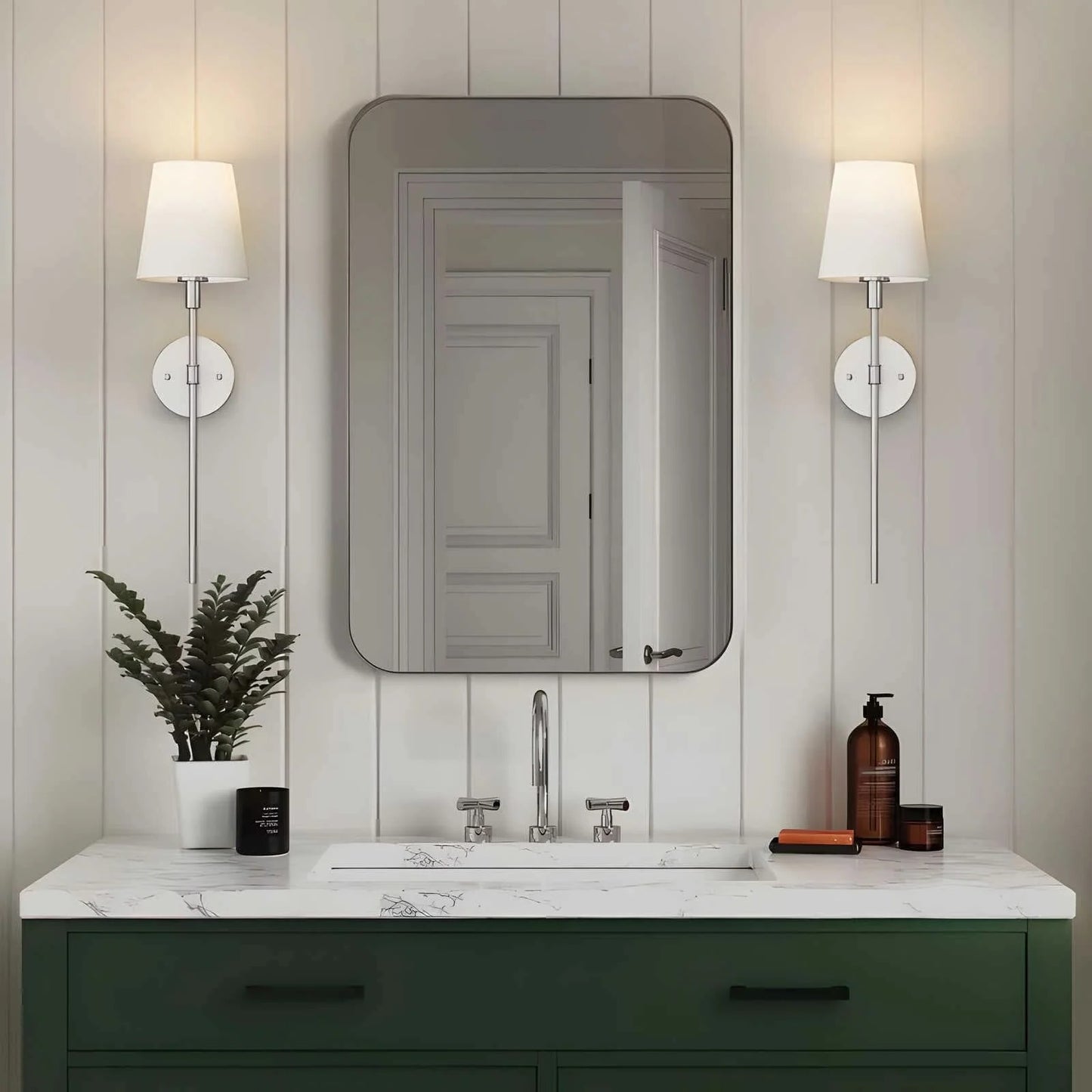 Wireless Wall Mounted Light Fixtures, Set of 2 with Battery Operation