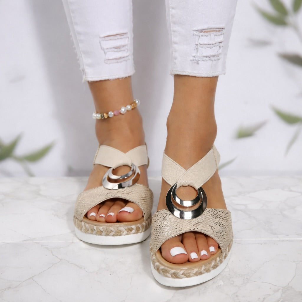 Women's Arch Support Wedge Sandals with Breathable Orthopedic Design