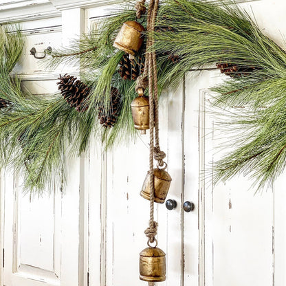 Pine Garland with Brown Pinecones and Cascading Needles 6 Feet