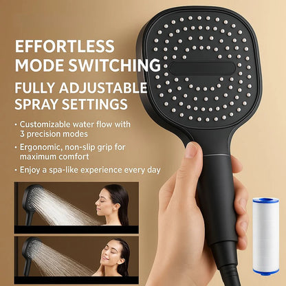 Turbo Boost Shower Head with Filtration System