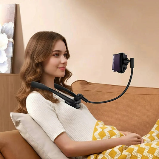 Wearable Phone Holder with Flexible Arm and 360 Degree Rotation