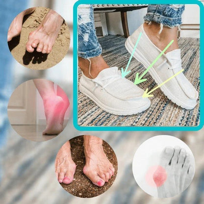 Women's Elasticated Canvas Slip-On Shoes with Roomy Toe Box and Padded Footbed