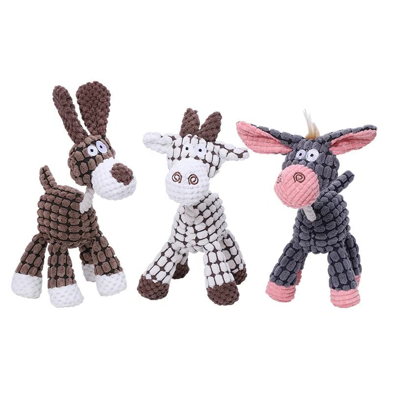 Plush Dog Toy with Squeaker and Reinforced Layered Fabric, Machine Washable