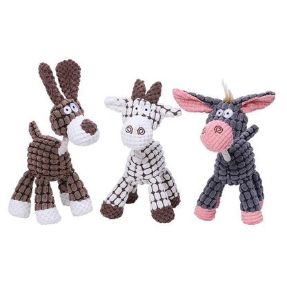 Plush Dog Toy with Squeaker and Reinforced Layered Fabric, Machine Washable